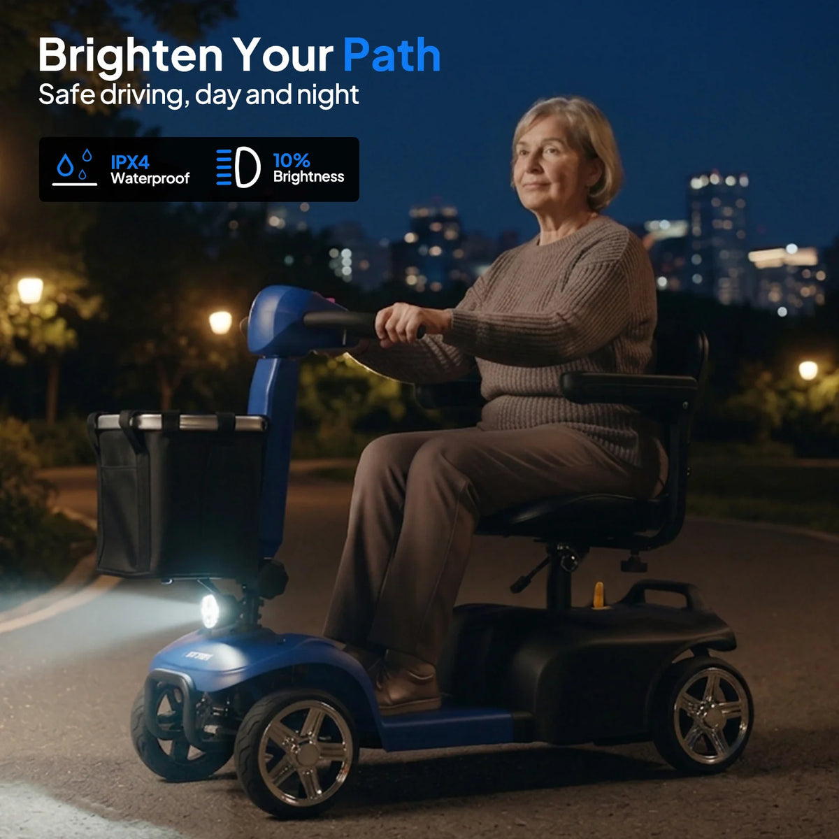 TIETIE 4-Wheel Electric Mobility Scooter for Seniors