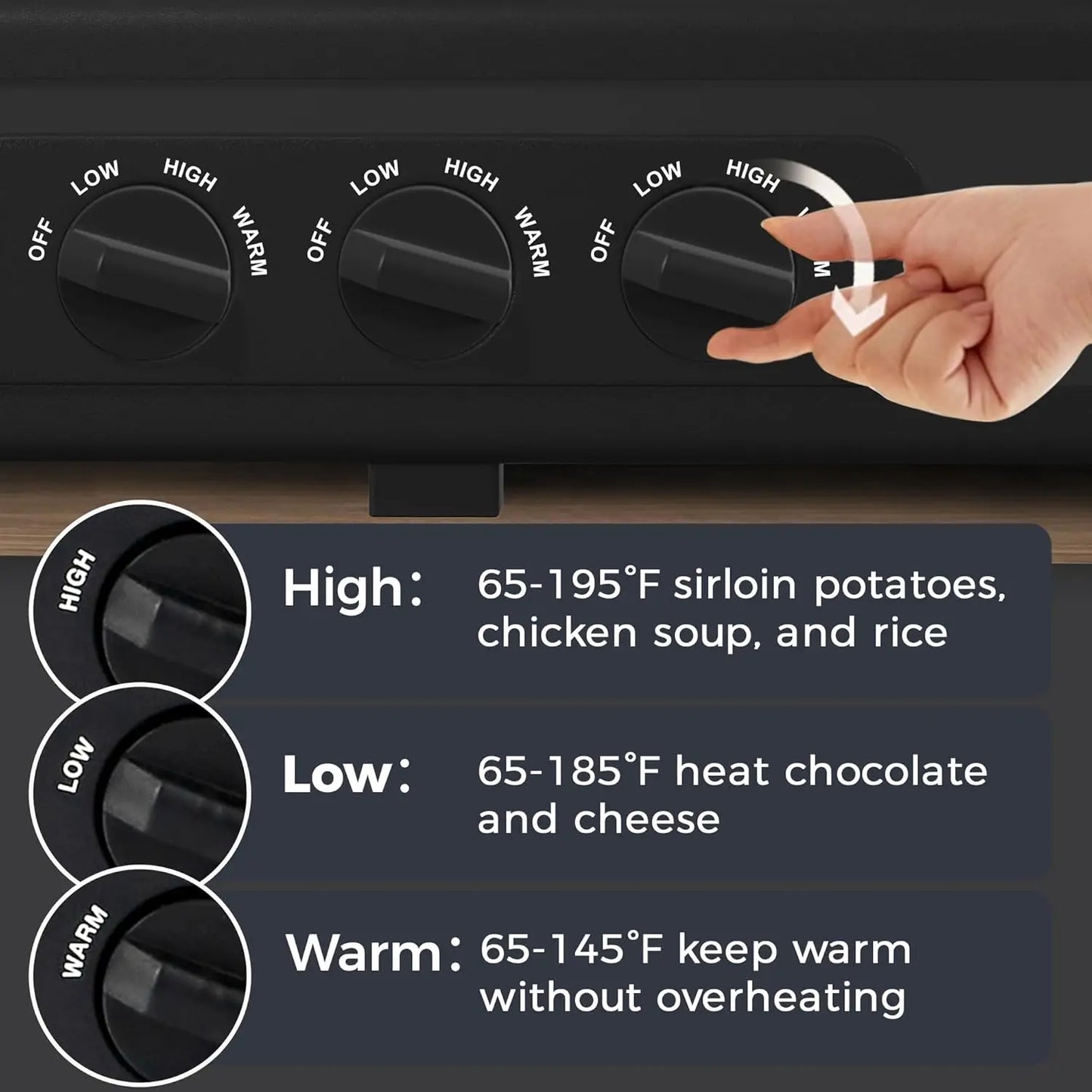 HEYNEMO Triple Slow Cooker