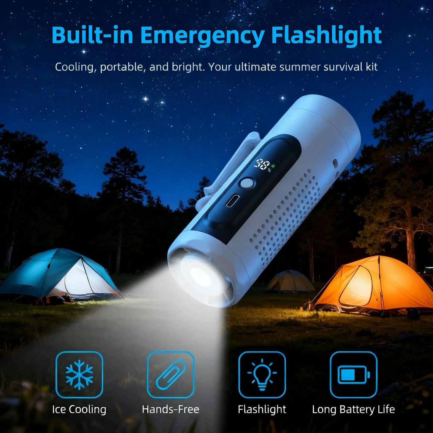 Portable Handheld Fan with Ice Cooling Plate