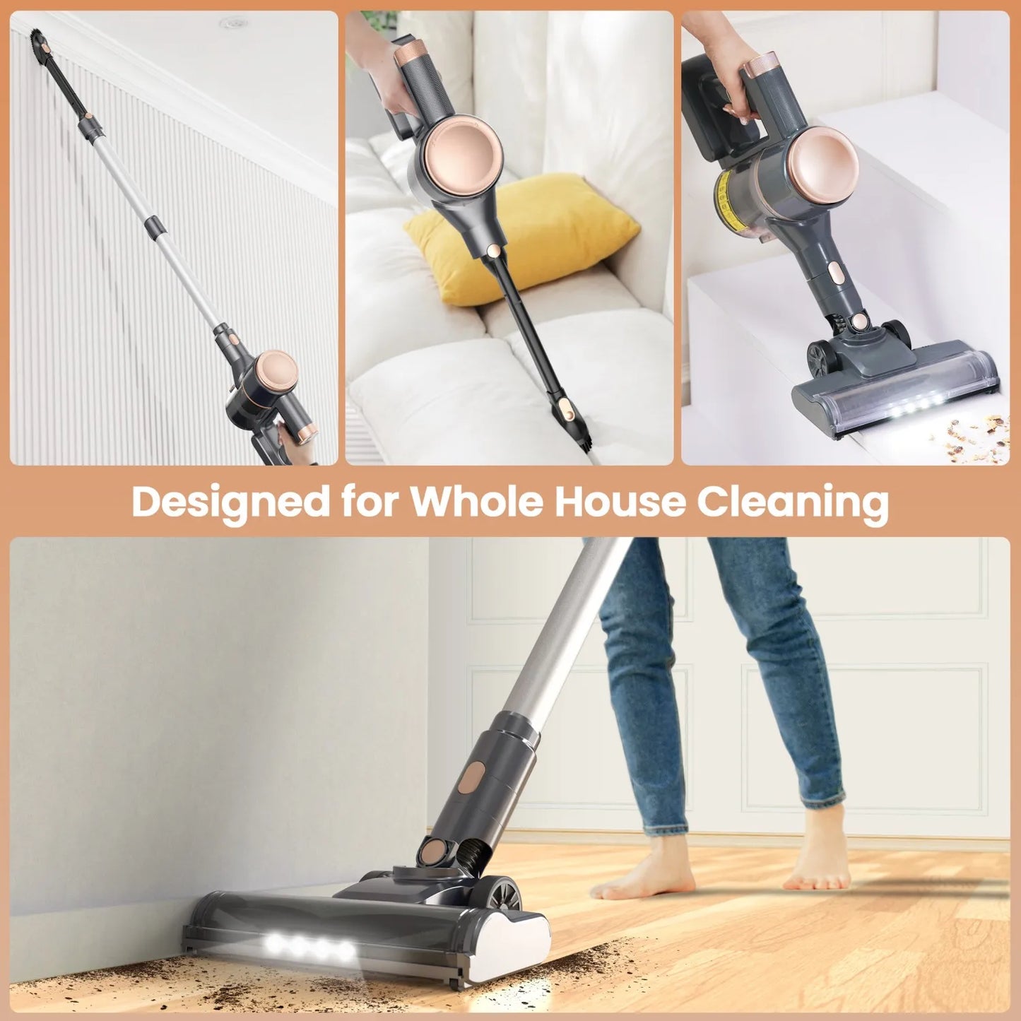 YISORA N8 Stick Vacuum Cleaner, 25Kpa