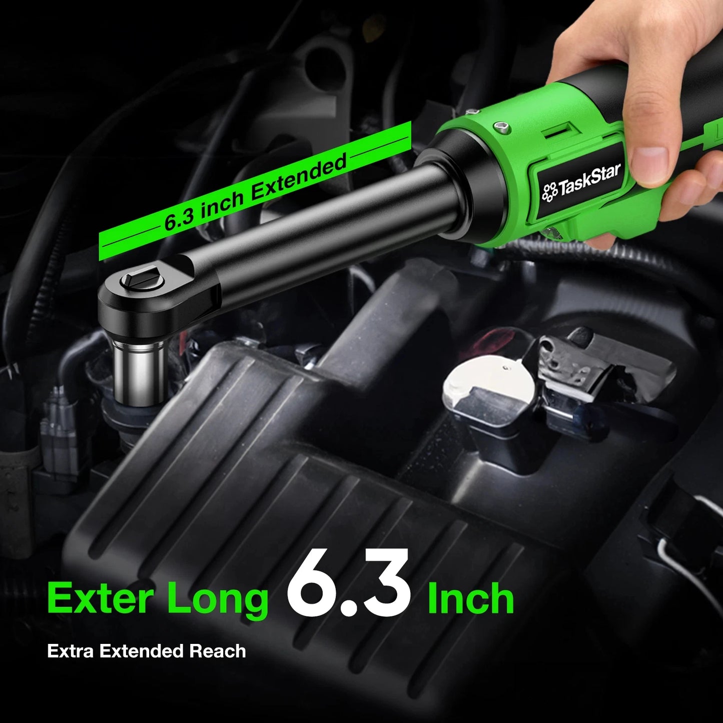 TaskStar Electric Ratchet Wrench Set 3/8-inch Cordless Rechargeable