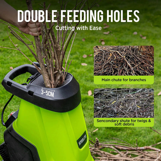 Deli 15 Amp Electric Wood Chipper Shredder