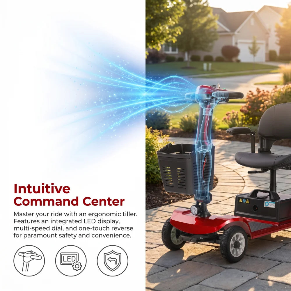 Unificare Red Portable Folding Mobility Scooter