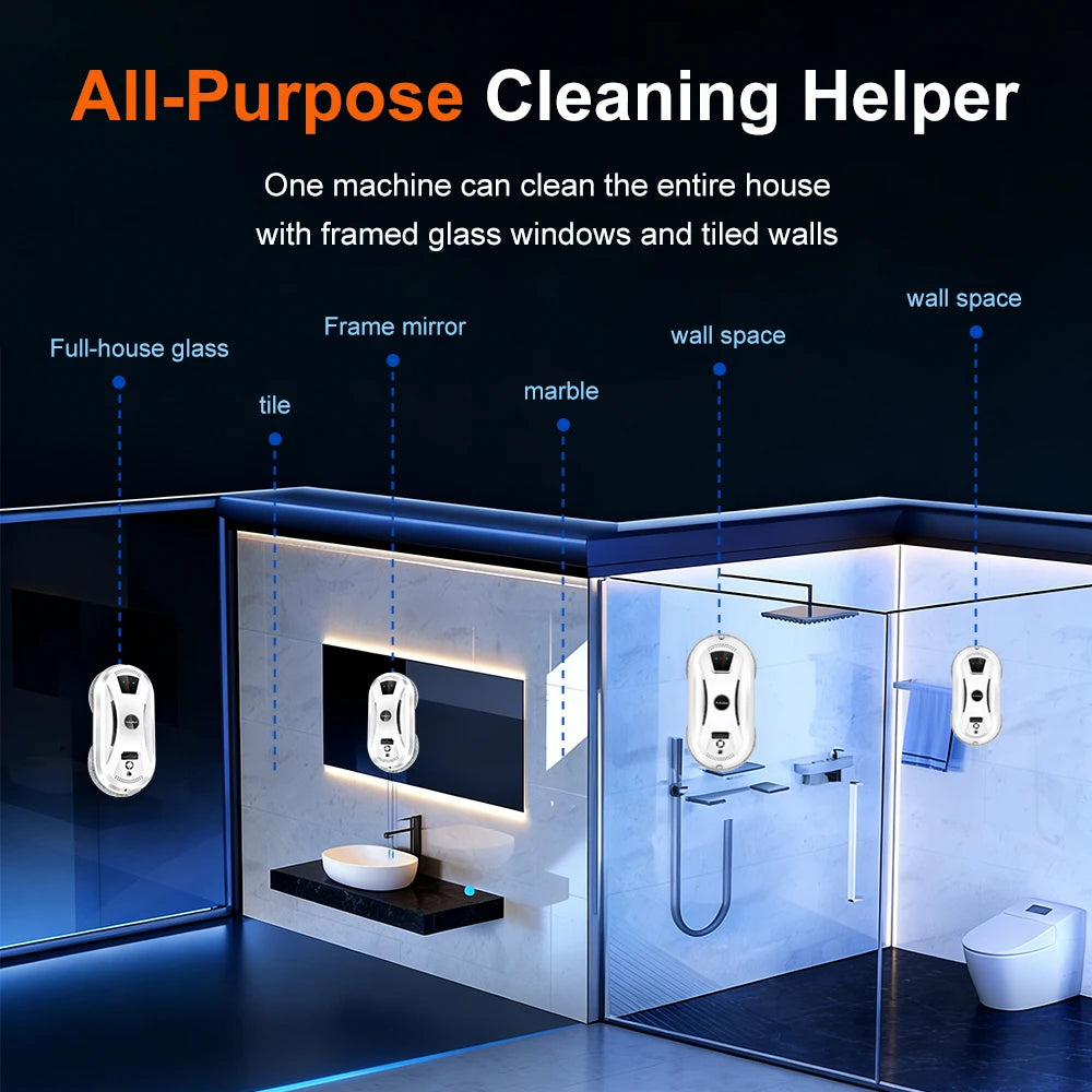 PuRuiKai Household Window Robot, Automatic Water Spray Cleaning