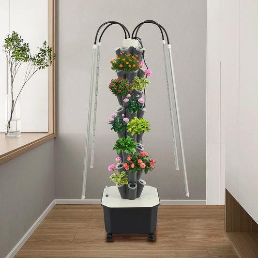 40-Holes Hydroponics Growing Kit w/ Plants Growing Light