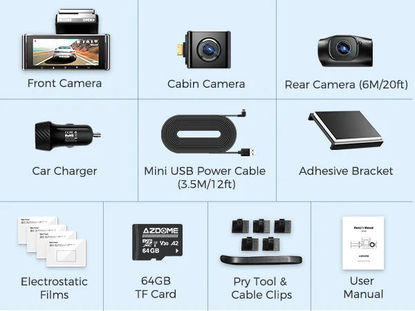 AZDOME 4K Dash Cam M550 Max Built-in GPS Wi-fi
