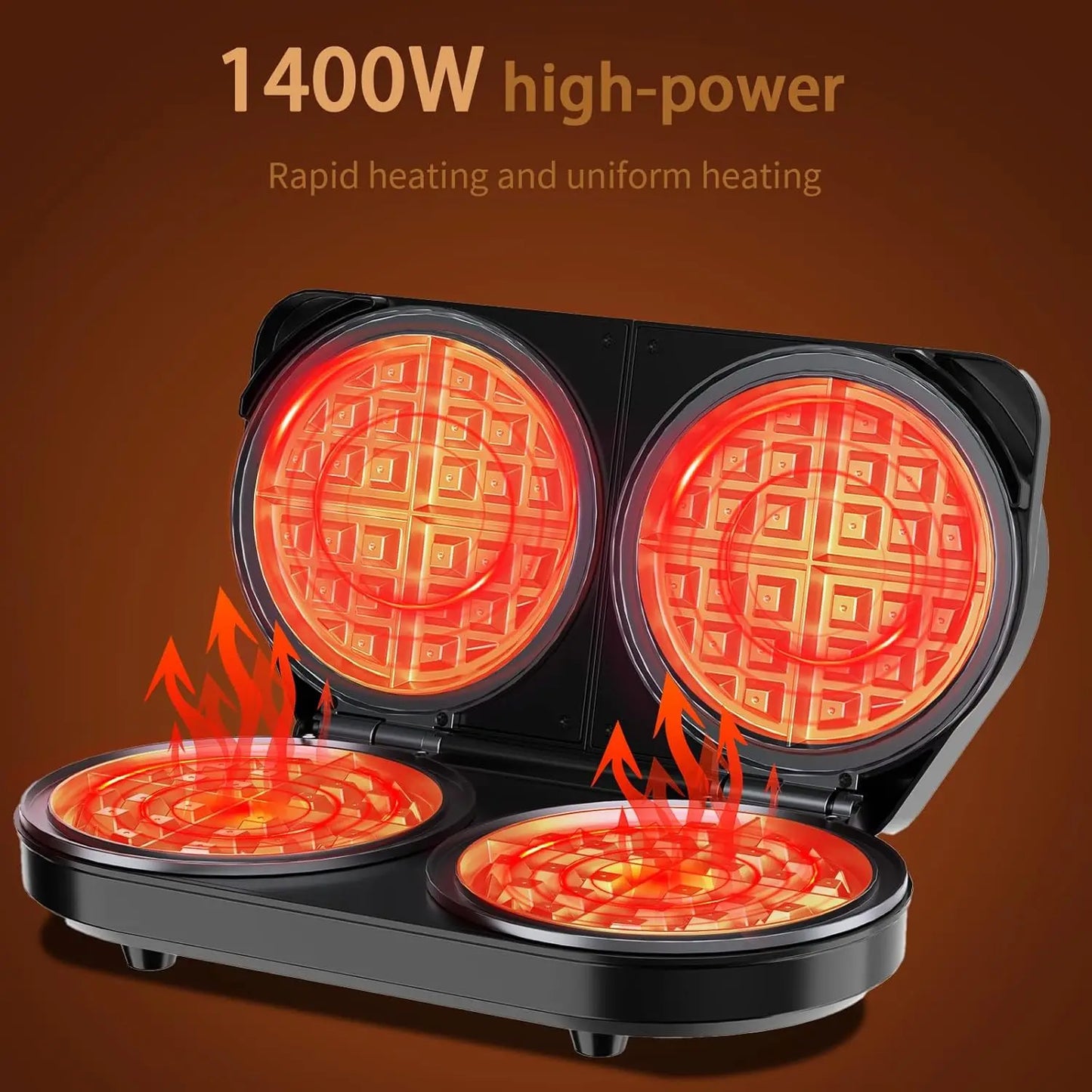 YASHE Double Waffle Maker 6 Inch