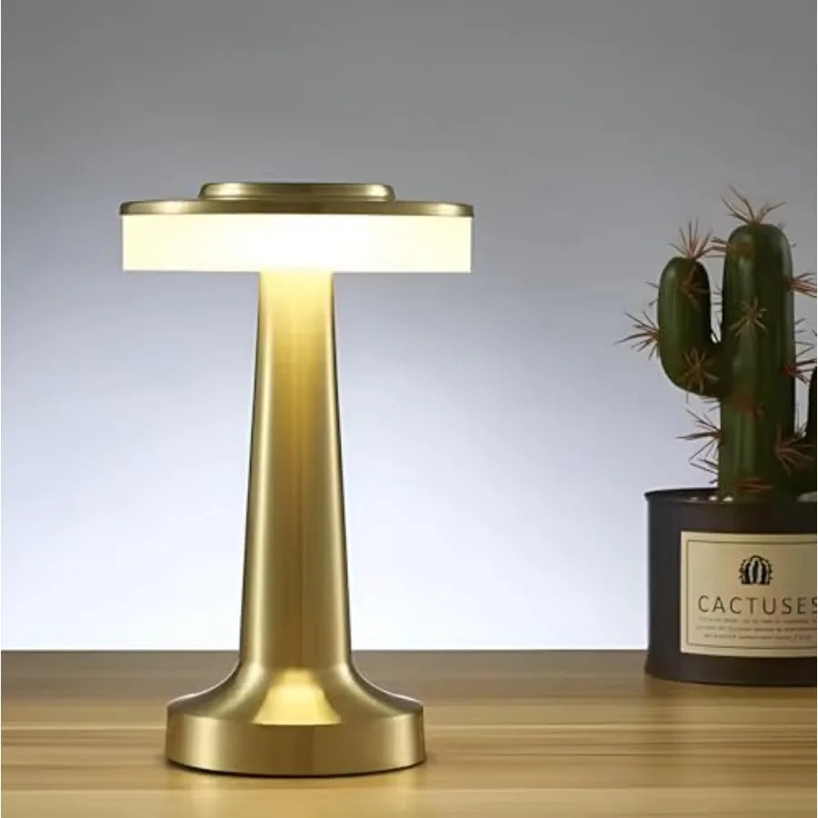 Modern Portable Table Lamp, Rechargeable Battery