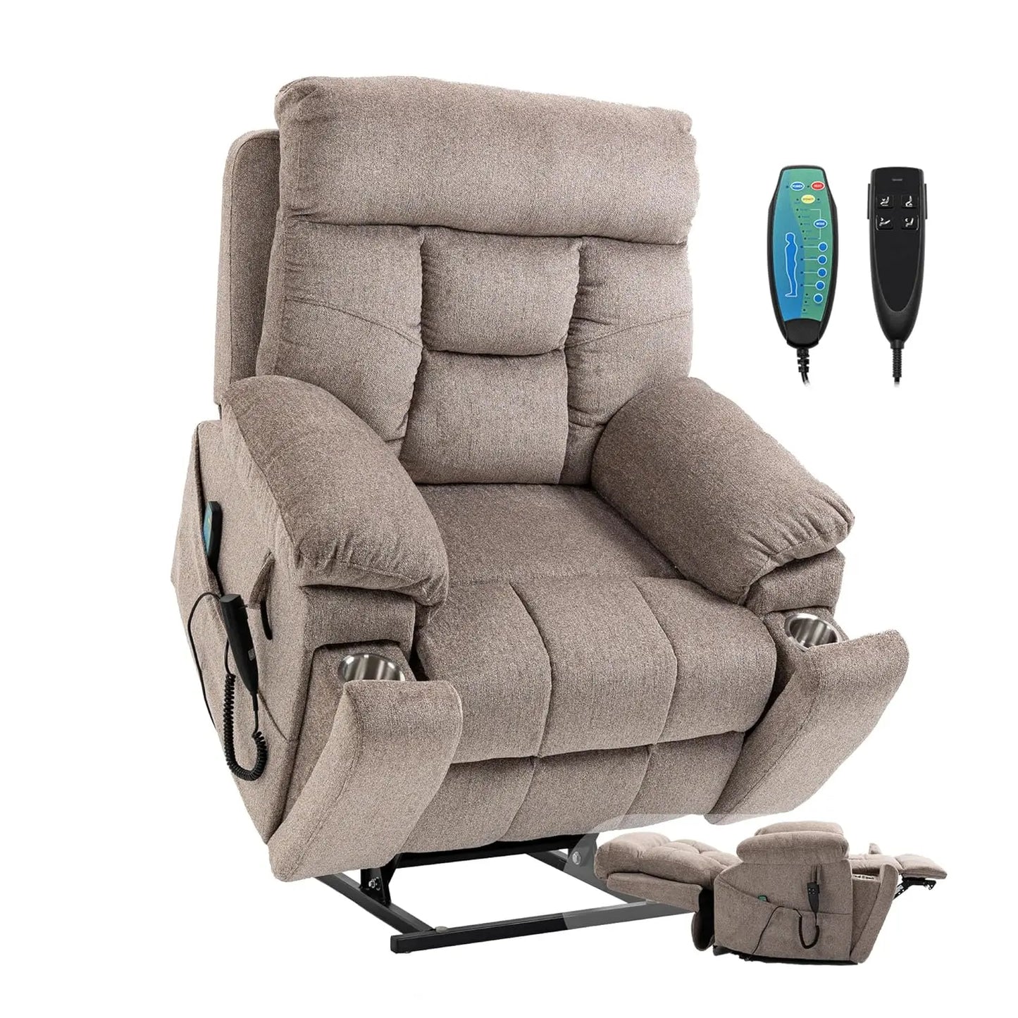 Large Power Lay Flat Lift Chair Oversized Recliner