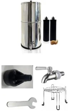 HiMISS Water Filter System 304 Stainless Steel with 2 Black Carbon Filters