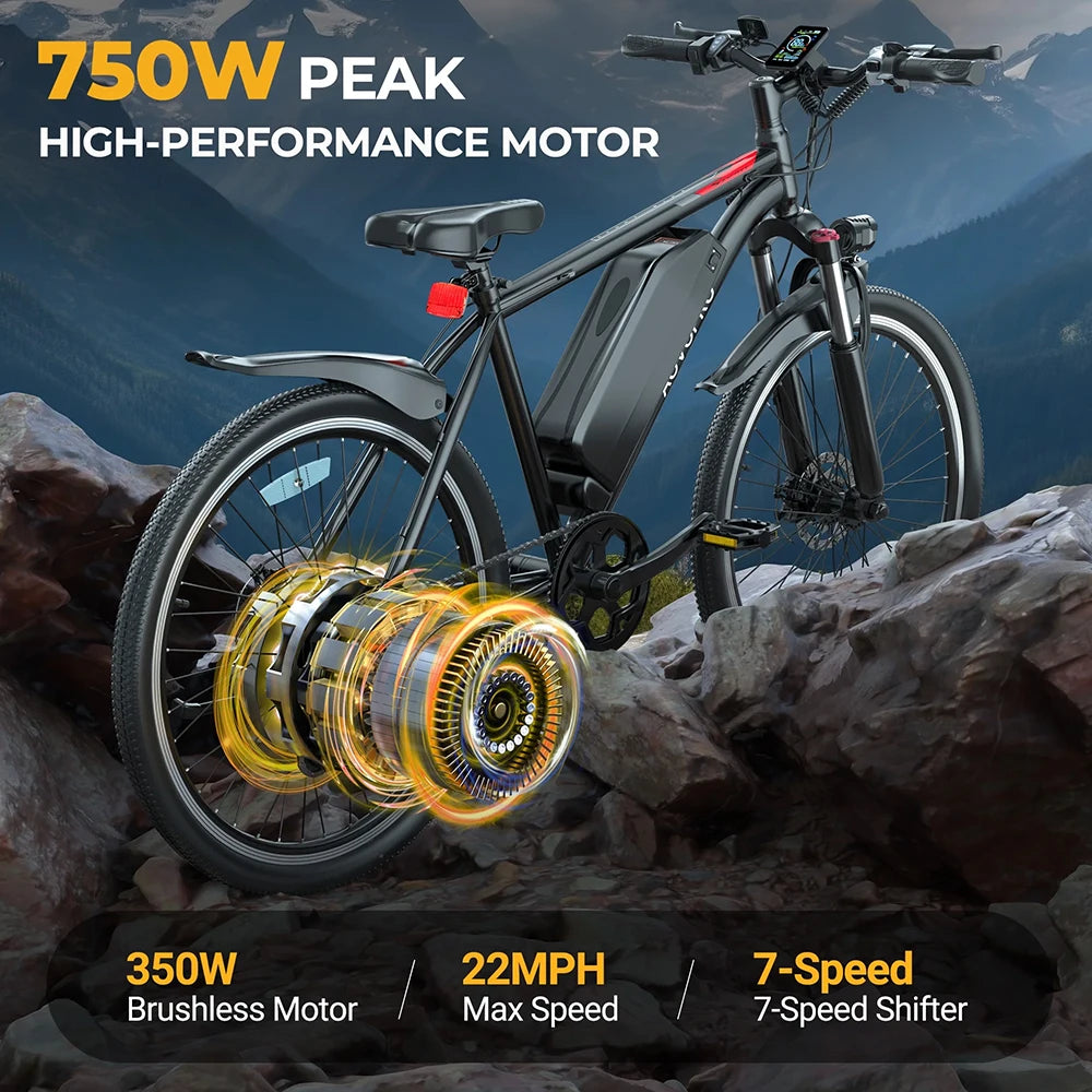AOVOPRO BK520 26'' Electric Bicycle 750W Motor