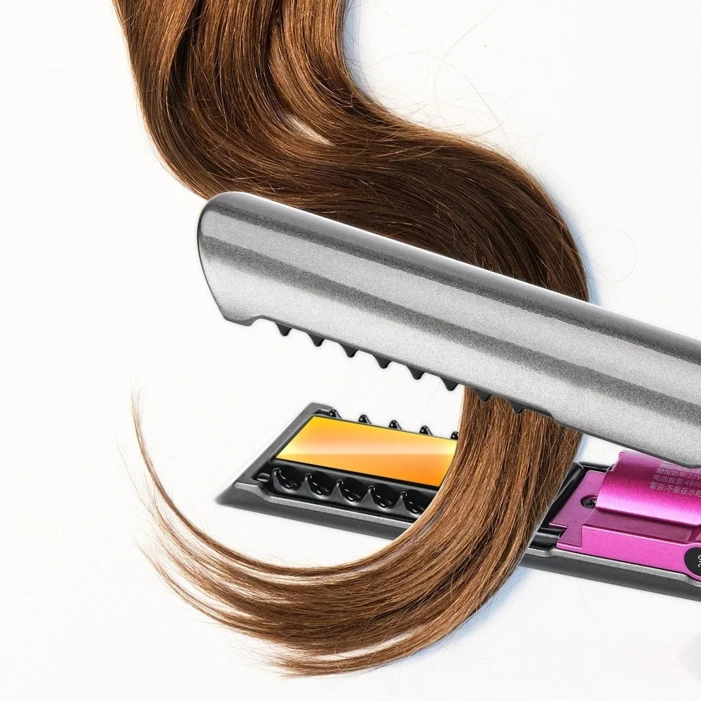 KIQUNE Portable Hair Straightener with Charging Base Wireless Straightening Iron Floating Plate and Comb PTC Hair Straightening Device