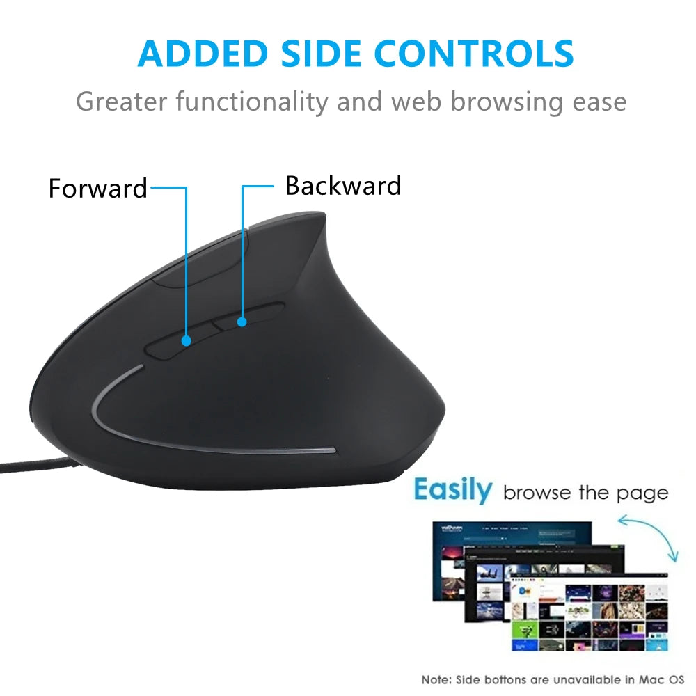 Ergonomic Vertical Mouse USB Plug Wired