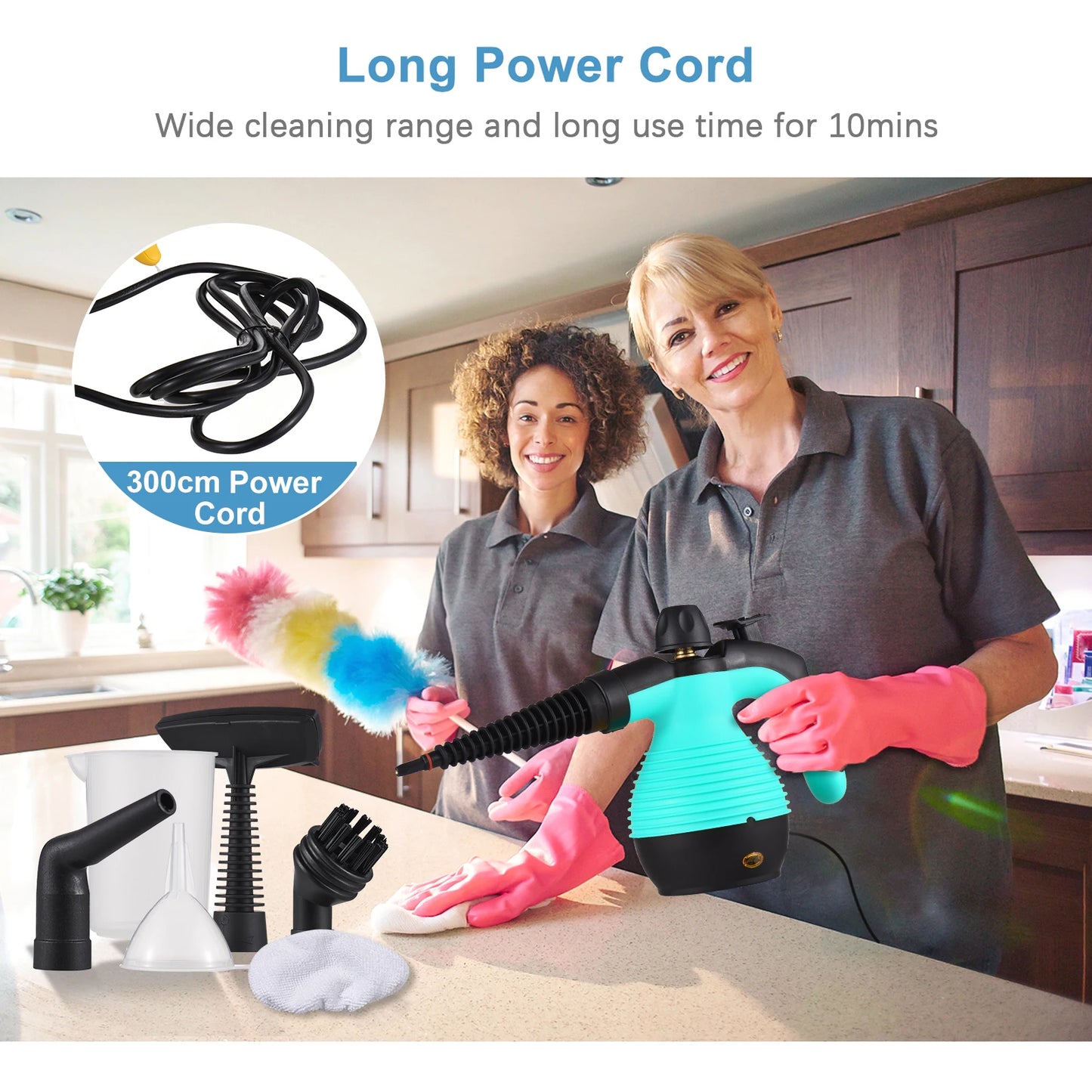 Romellar NEW Portable Handheld Steam Cleaner 1050W Multifunctional
