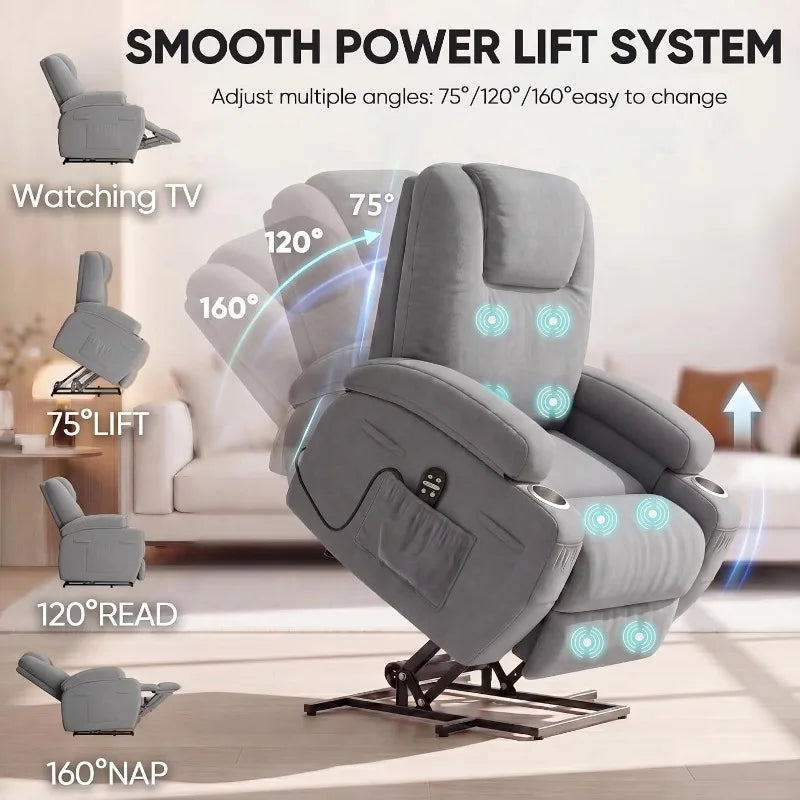 Flamaker Power Lift Chair Massage Recliner Chairs for Seniors