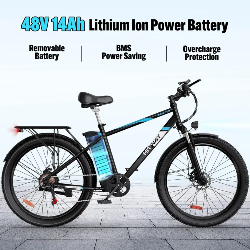 Electric Bike for Adults, E-bike with Removable Battery