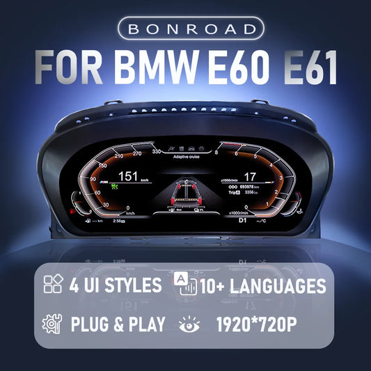 BONROAD 1920*720P LCD Digital Dashboard Panel Cluster For BMW 5 Series