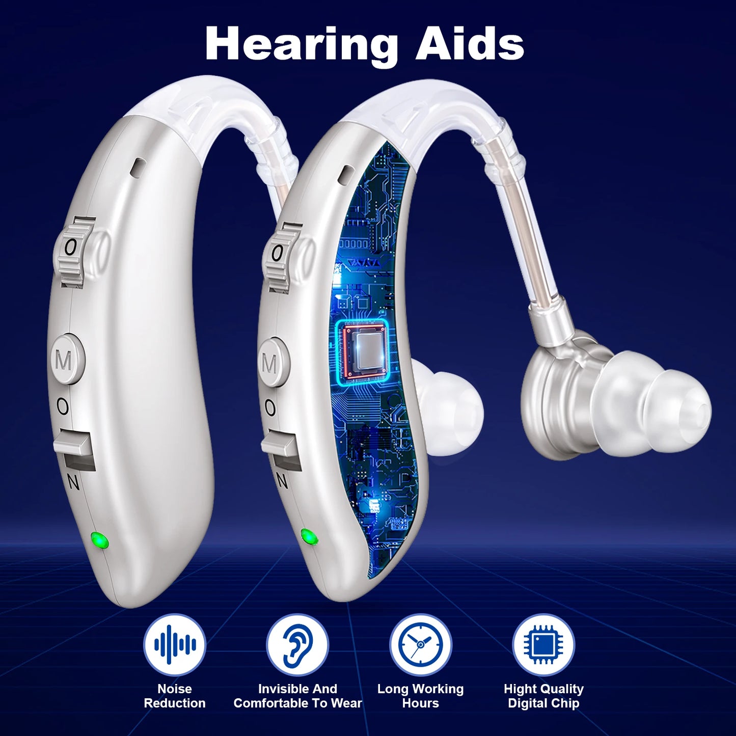 K&FCOPTEE Pair Volume-Adjustable Invisible Hearing Aids