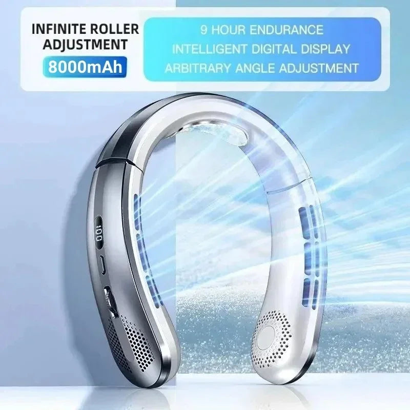 XIAO 8000mAh USB Hanging Neck Fan Portable Bladeless
