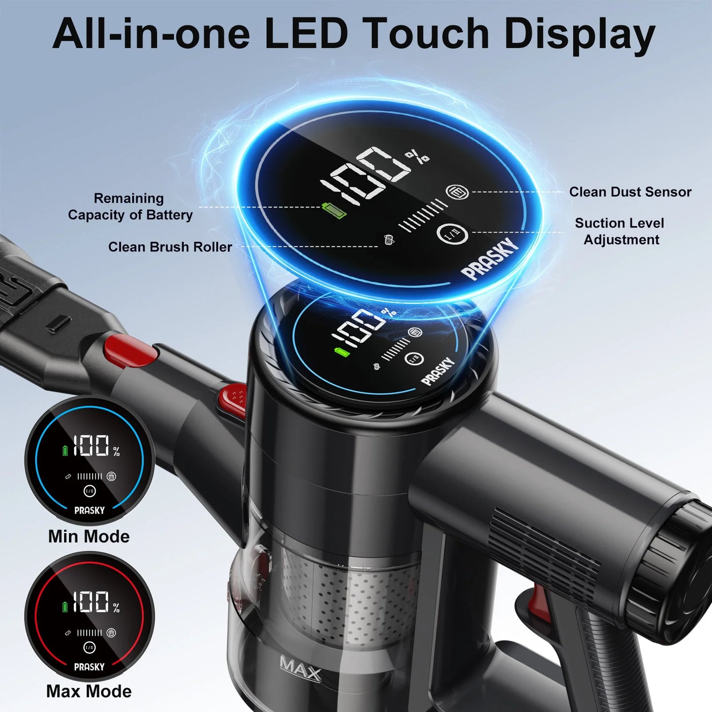 Prasky Cordless Handheld Vacuum Cleaner