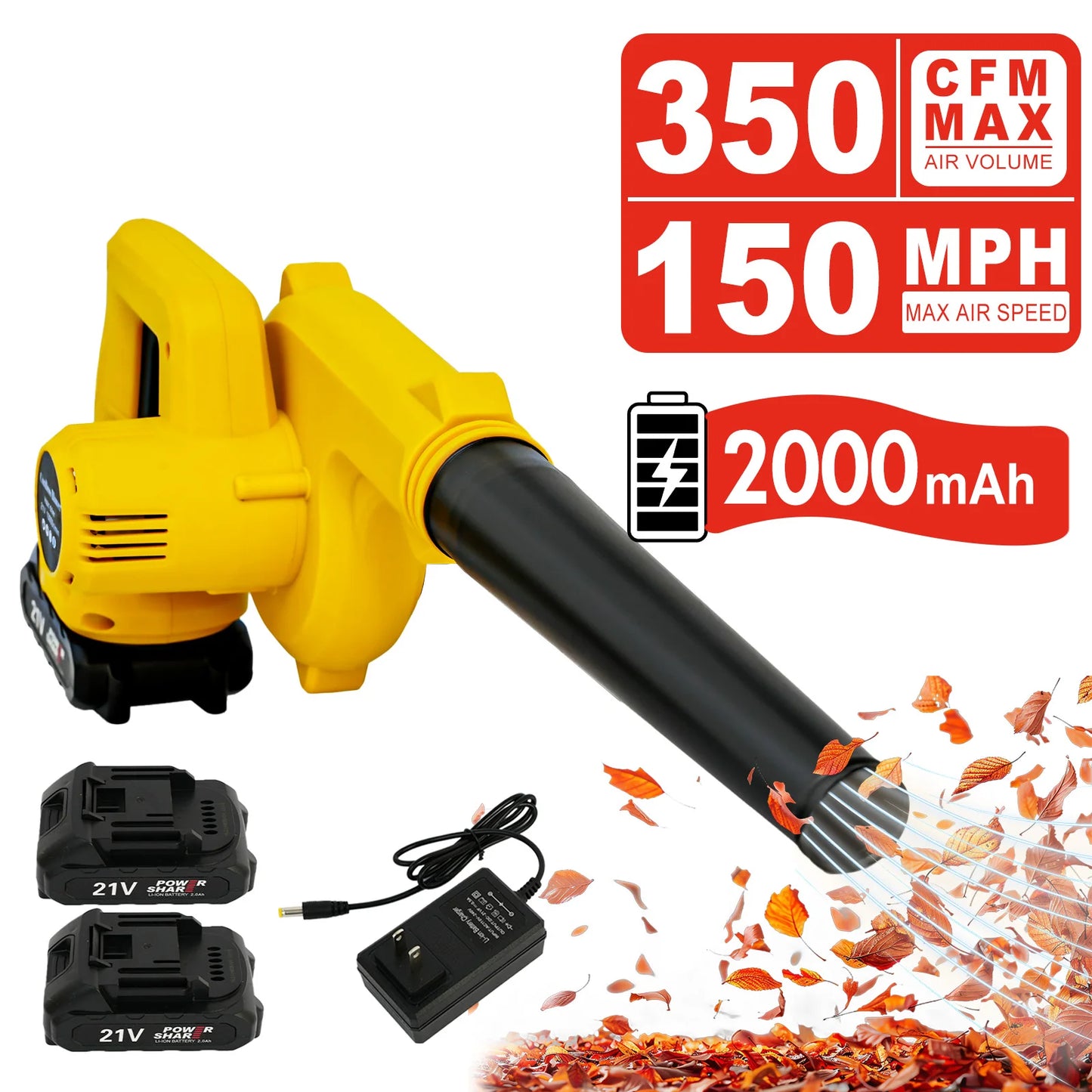 Blower 21V Portable Cordless Leaf Blower