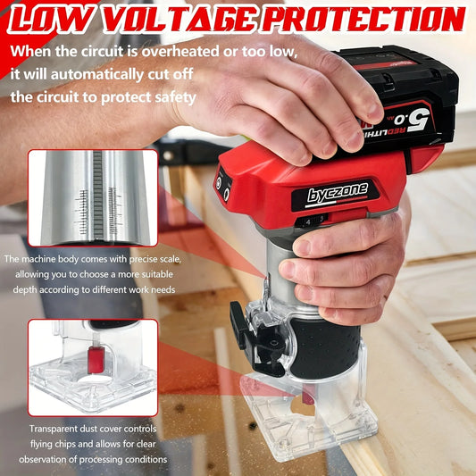 BYCZONE 800W Cordless Wood Router