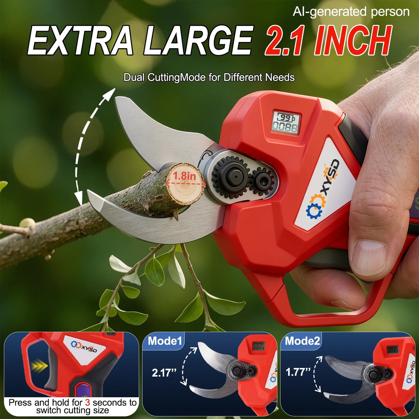 XYSD 21V Electric Pruning Shears Cordless, Brushless Electric Pruner