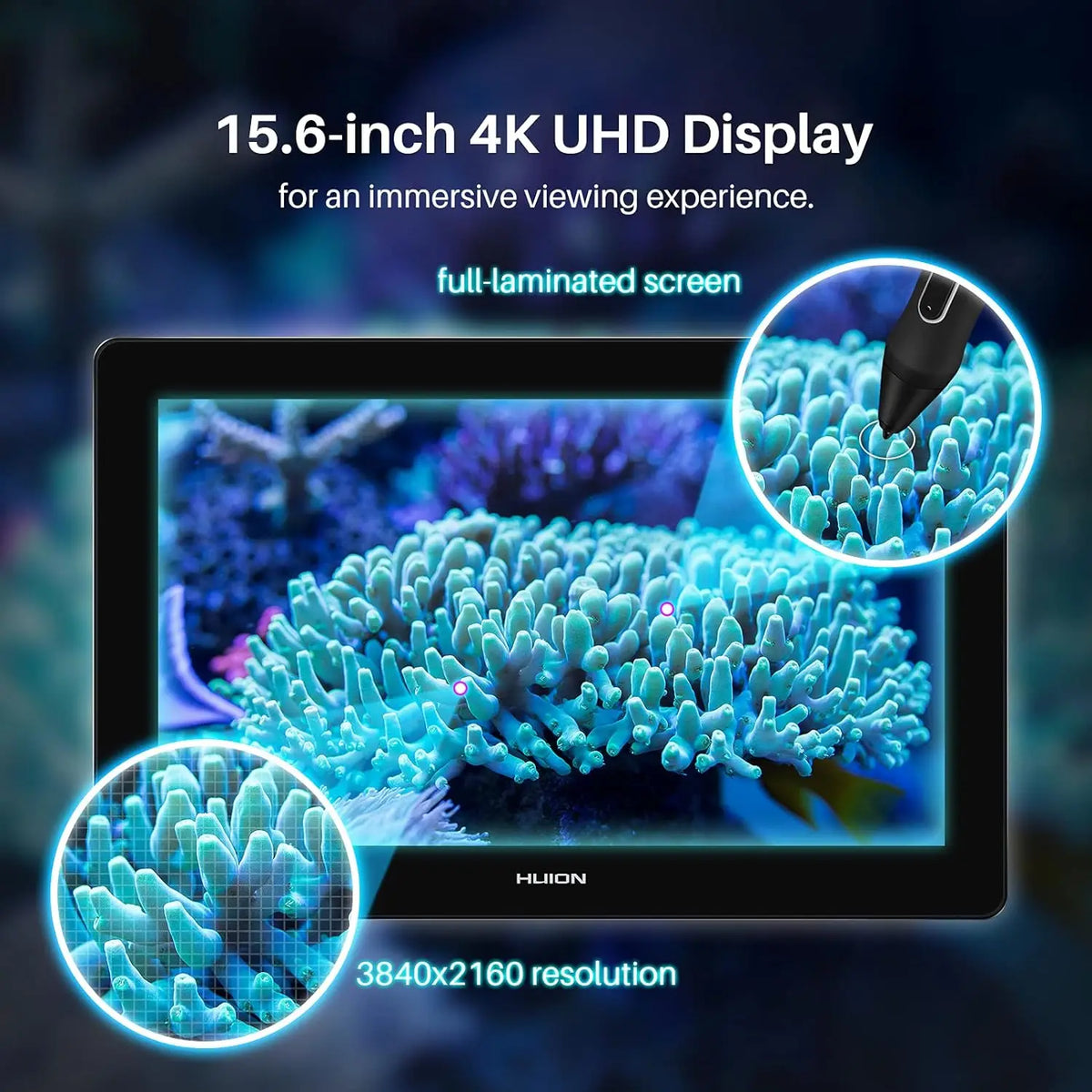 Huion Kamvas Pro 16 4K Series Graphics Tablet 15.6"