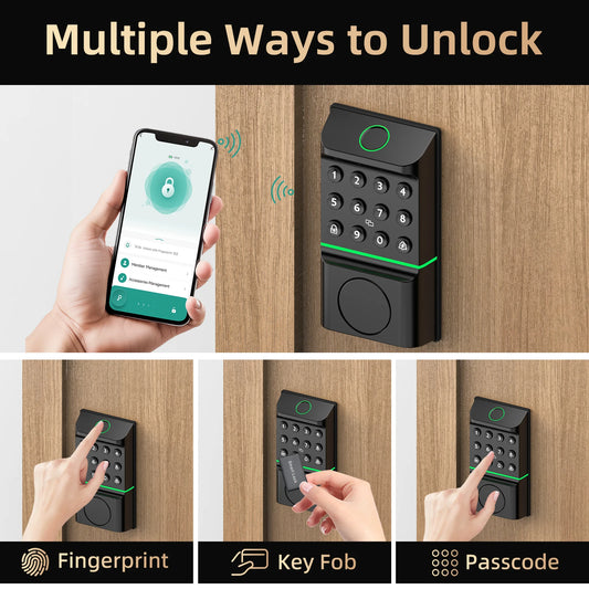 Viladepot Smart Lock Fingerprint Door Lock App Control Passcode
