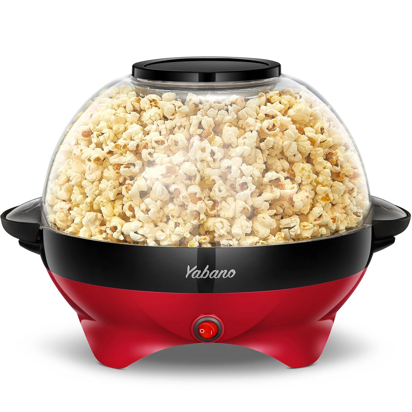 Yabano Popcorn Machine, 6-Quart Popcorn Popper maker, Nonstick Plate, Electric Stirring with Quick-Heat Technology, Cool Touch Handles
