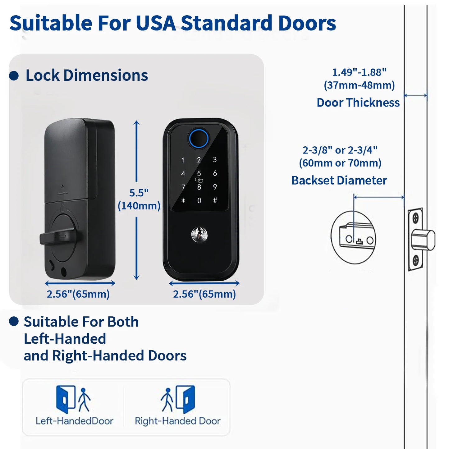 Smart Deadbolt Lock Fingerprint Keyless Entry Door Lock