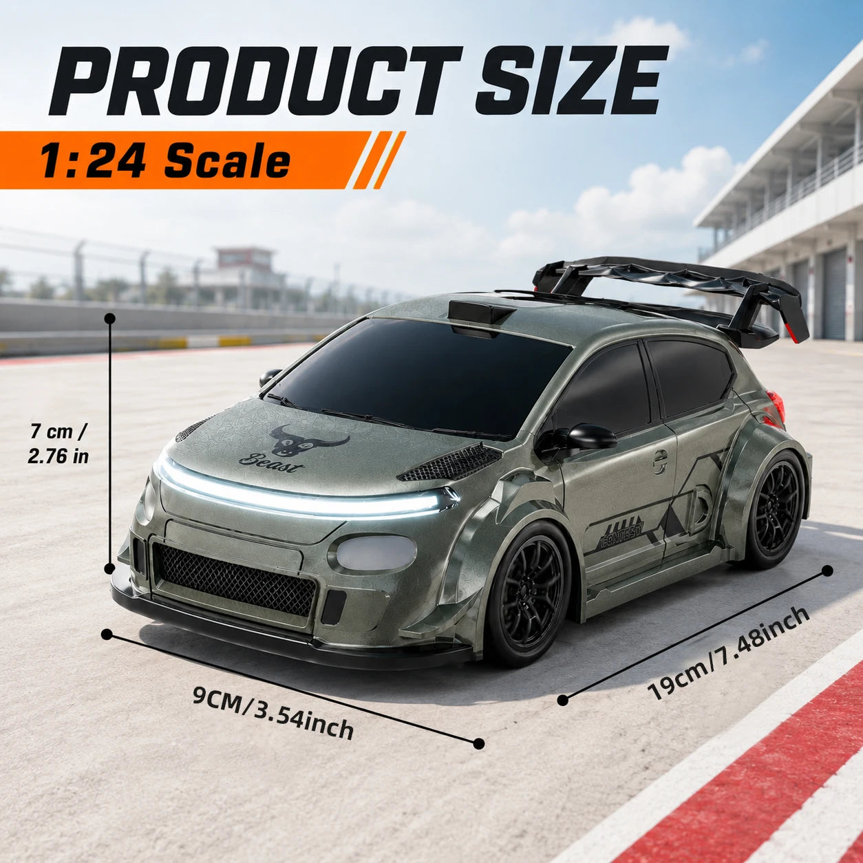 ZNLYRION 4WD High Speed RC Car 2.4G Remote Drifting Car 1:24 Scale