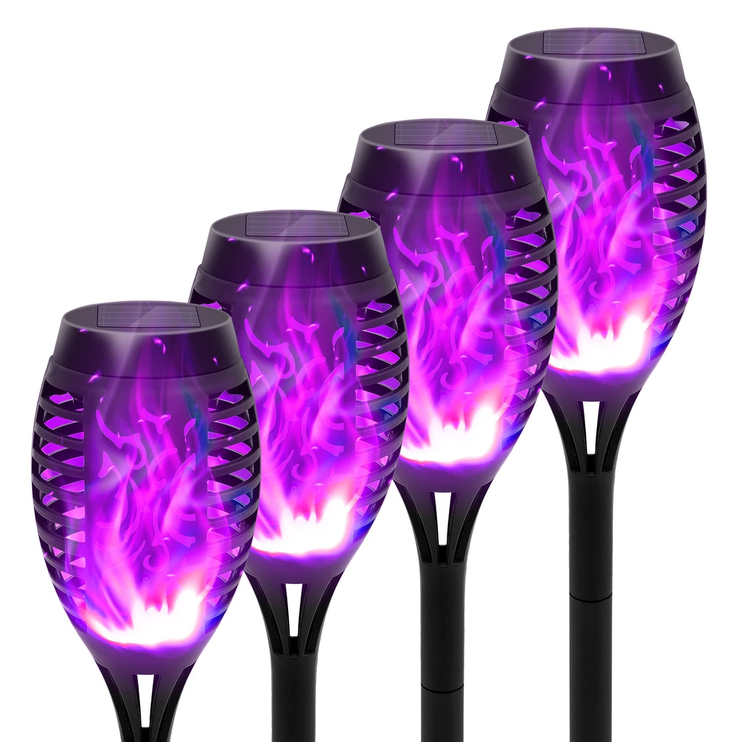 4/6/8/12Pcs Solar Flame Torch Light LED Flickering Outdoor