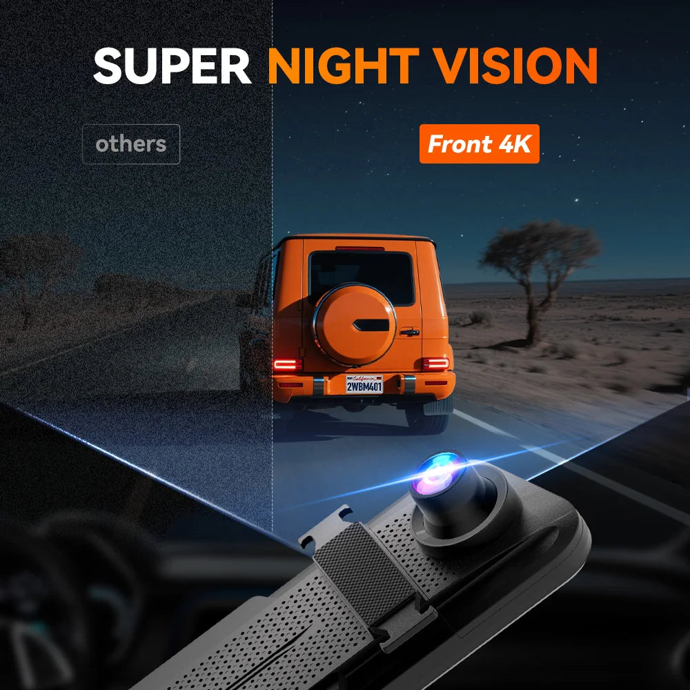 WOLFBOX M40 Dash Cam 4K+1080P With Voice Control