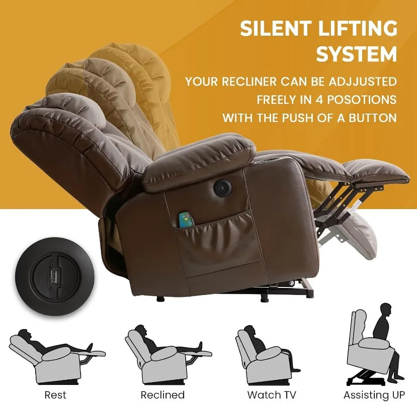 PARKOL Power Lift Recliner Chair for Seniors, Breathable Leather