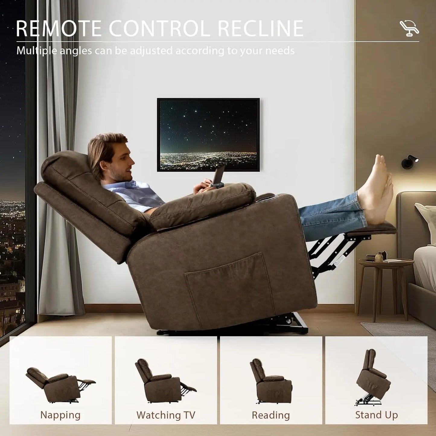 Power Lift Recliner Chair for Seniors with Heat & Massage