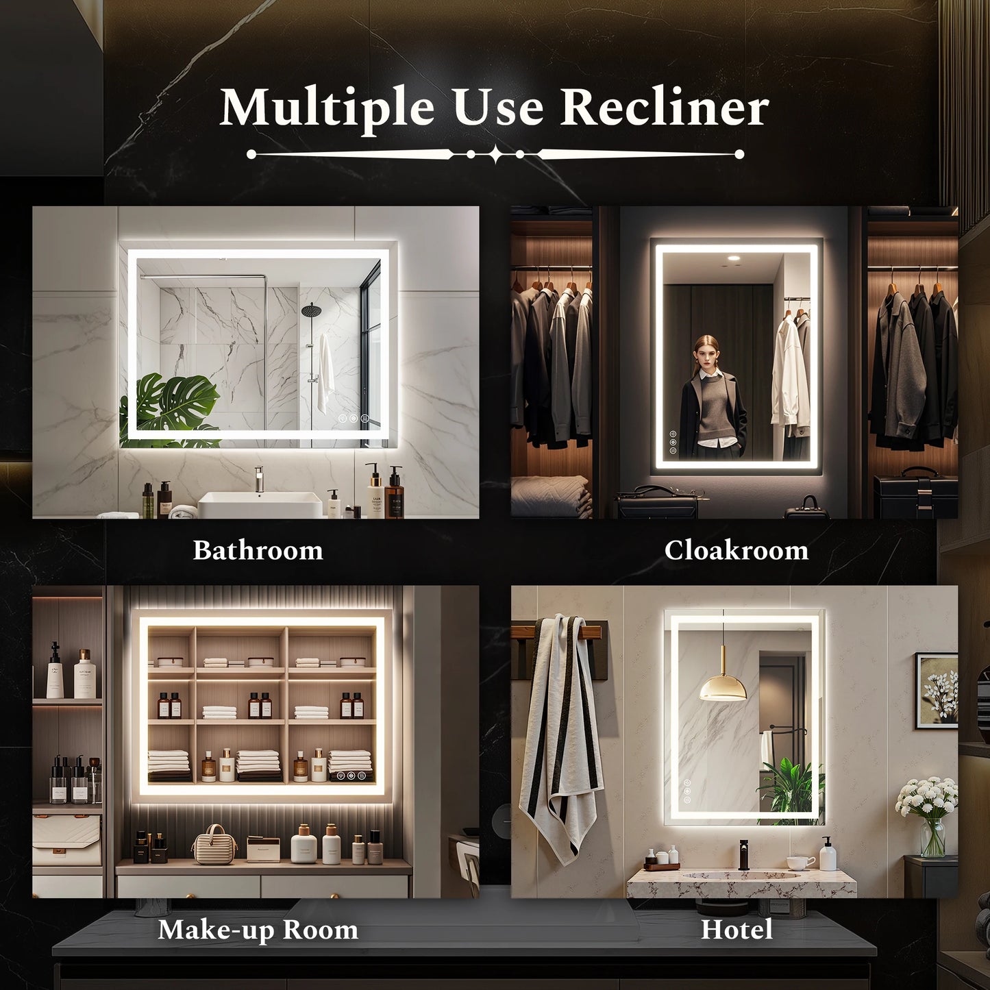 JHK LED Bathroom Vanity Mirror for Wall Memory Function