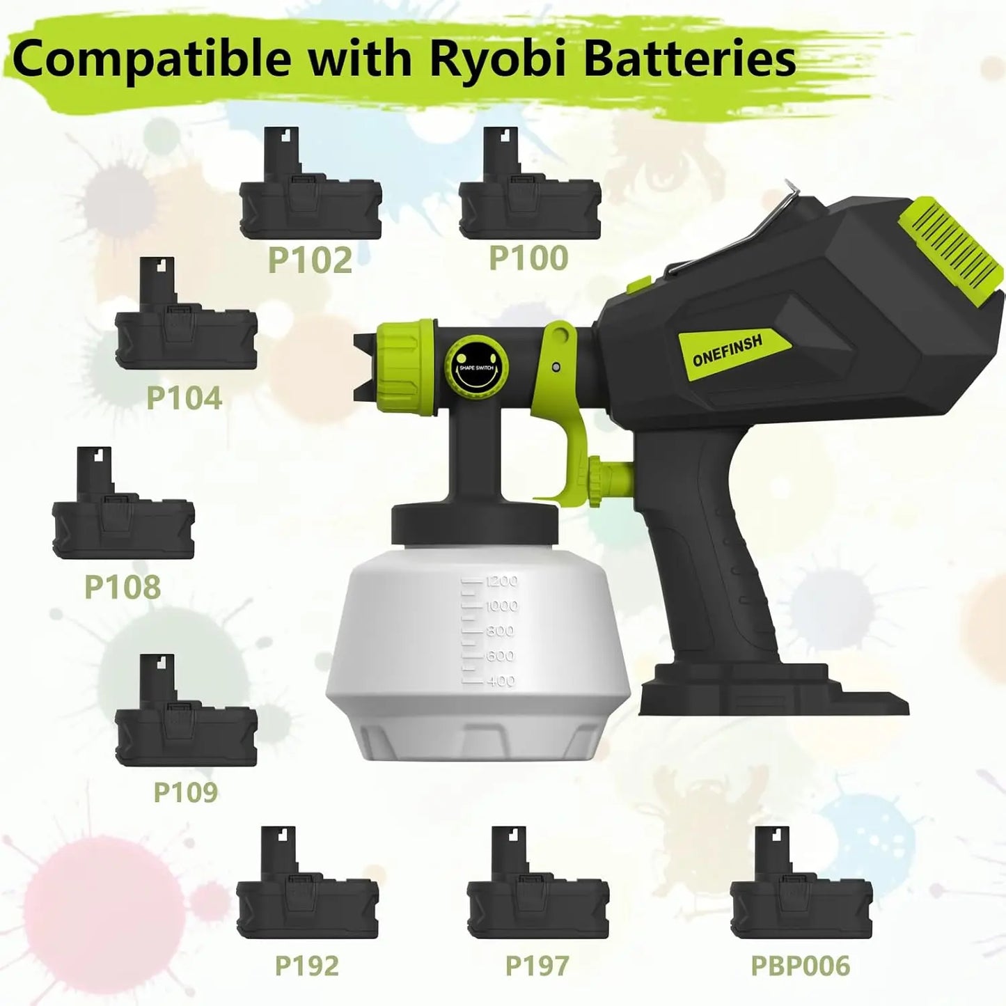 ONEFINSH Cordless Paint Sprayer with HVLP