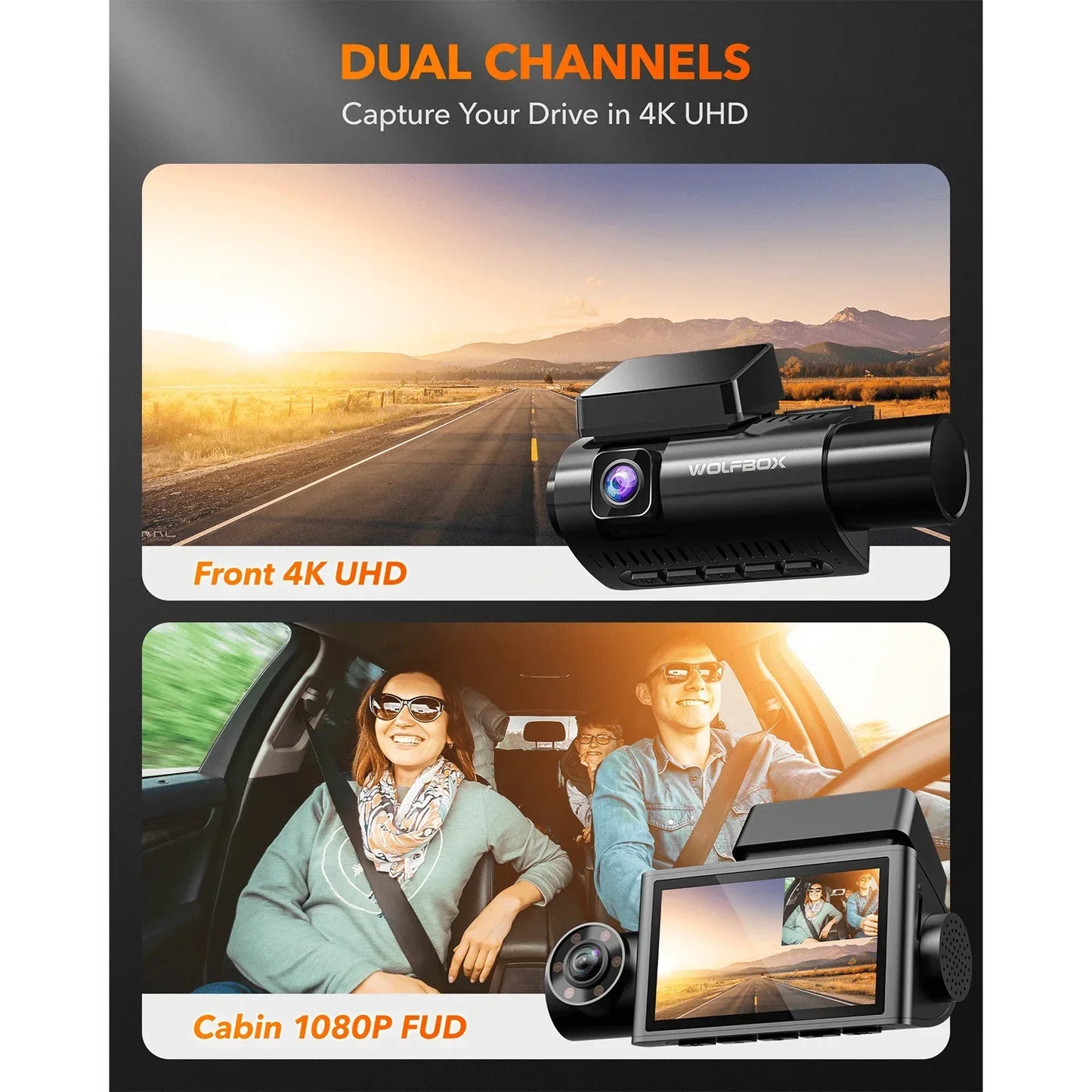 WOLFBOX I07 Dash  Cam 3 Channel Dash Camera