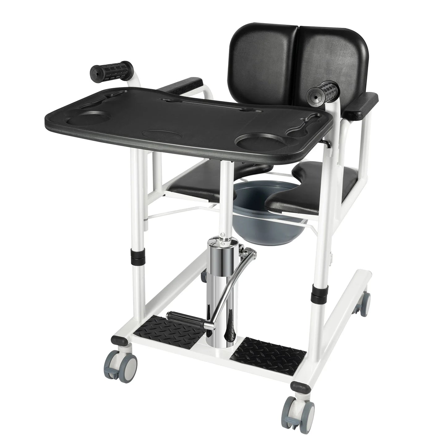 Hydraulic Patient Lift Portable Home Seamless Steel Transport Wheelchair
