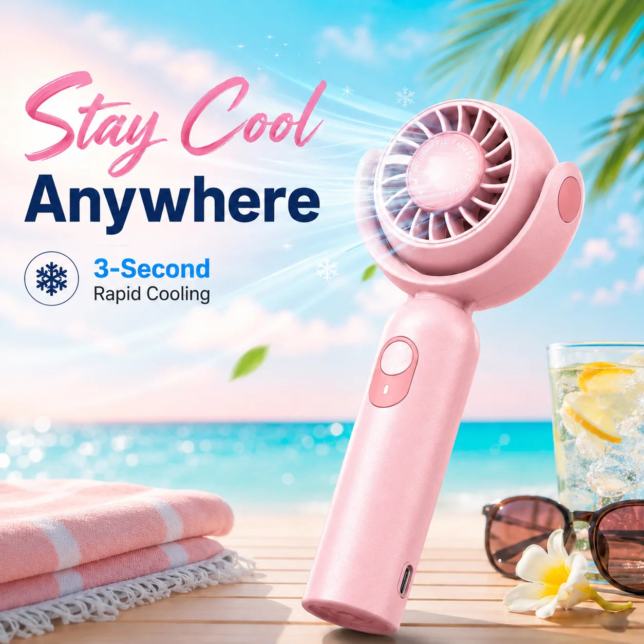 Portable Handheld Fan, Foldable Turbo Mini Fan