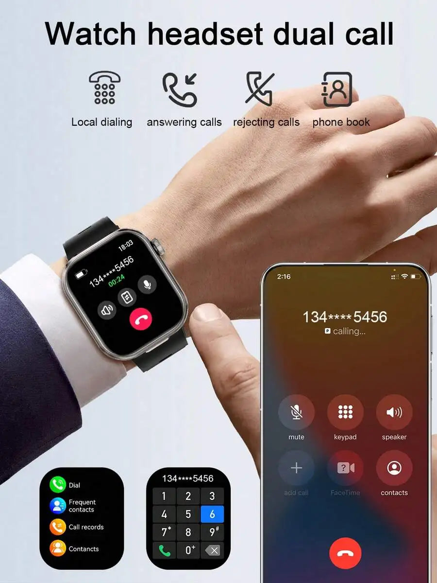 2-In-1 Smartwatch With Built-In Earbuds For Women Men