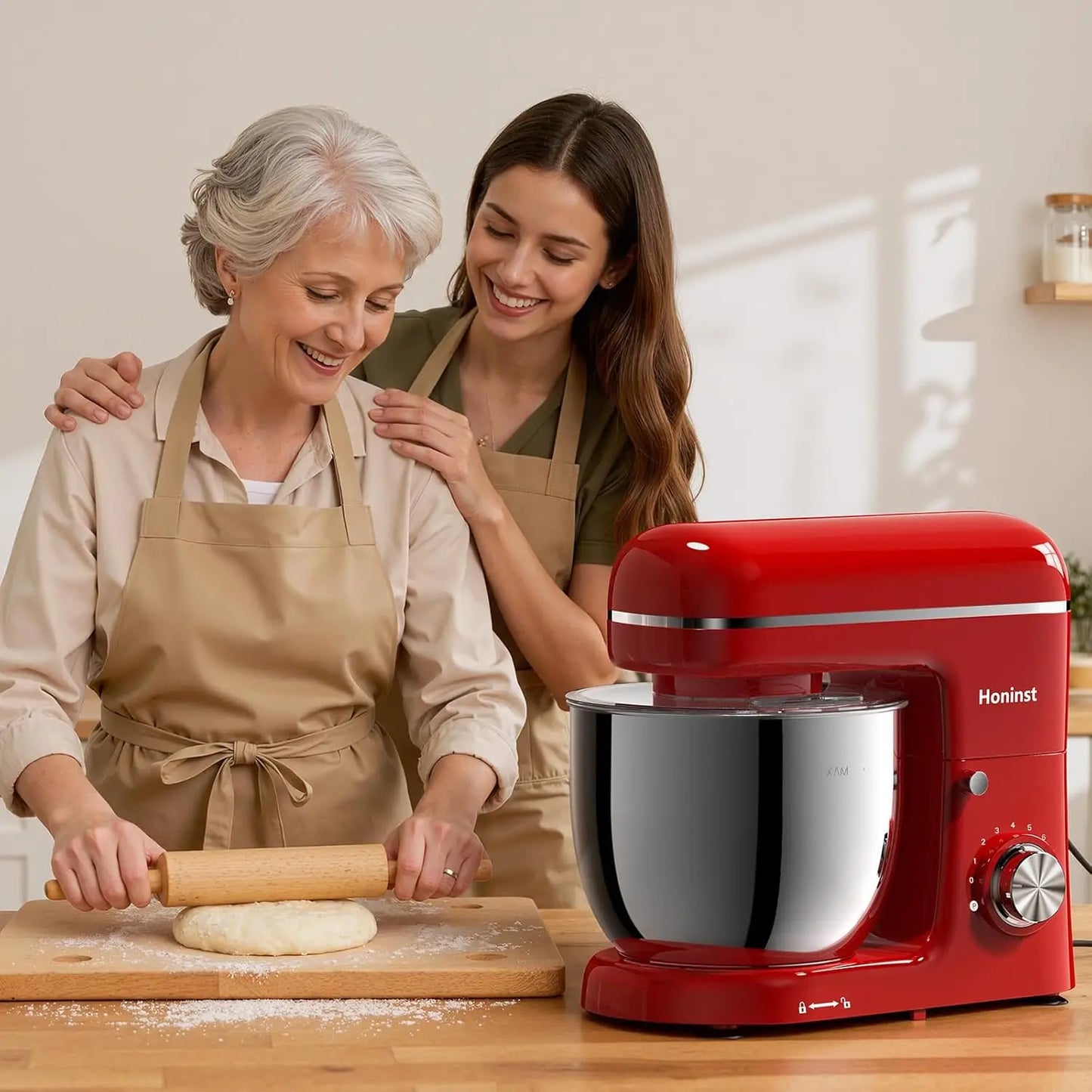 HONINST Stand Mixer, 3-In-1 8-Speed 660W 6.5QT