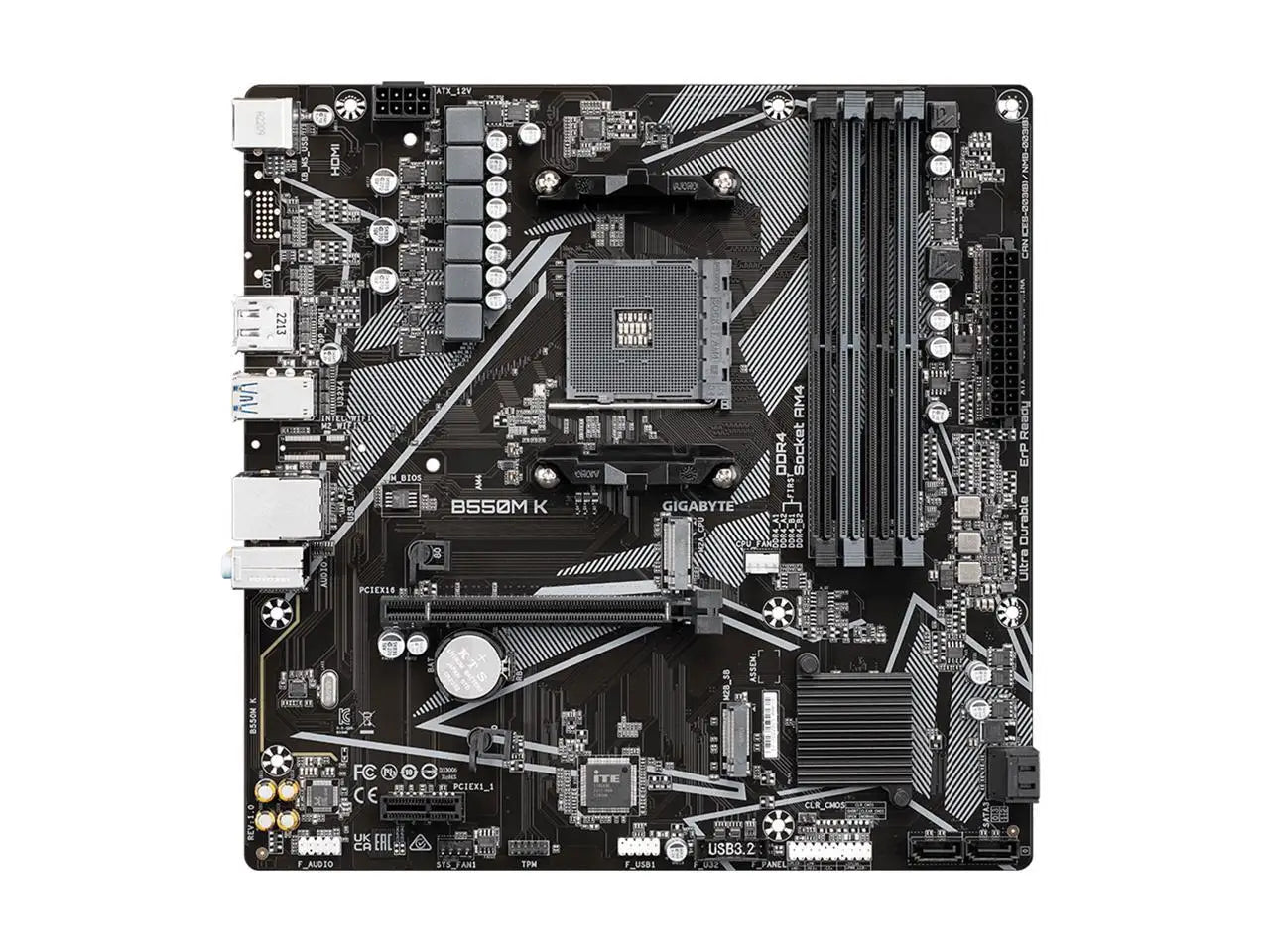 GIGABYTE Micro-ATX Motherboard B550M K AM4 AMD B550