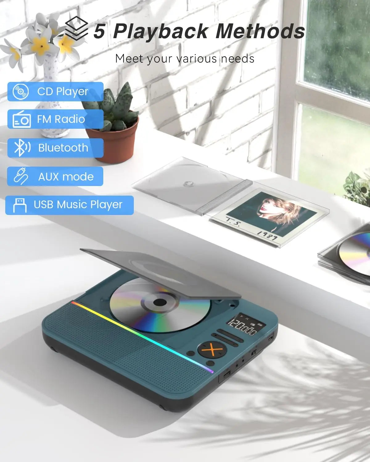 MONODEAL CD Player Portable, MONODEAL HiFi Stereo