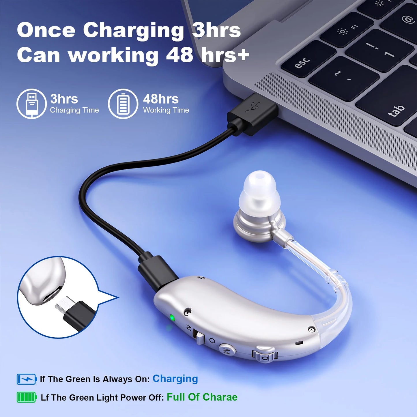 K&FCOPTEE Pair Volume-Adjustable Invisible Hearing Aids