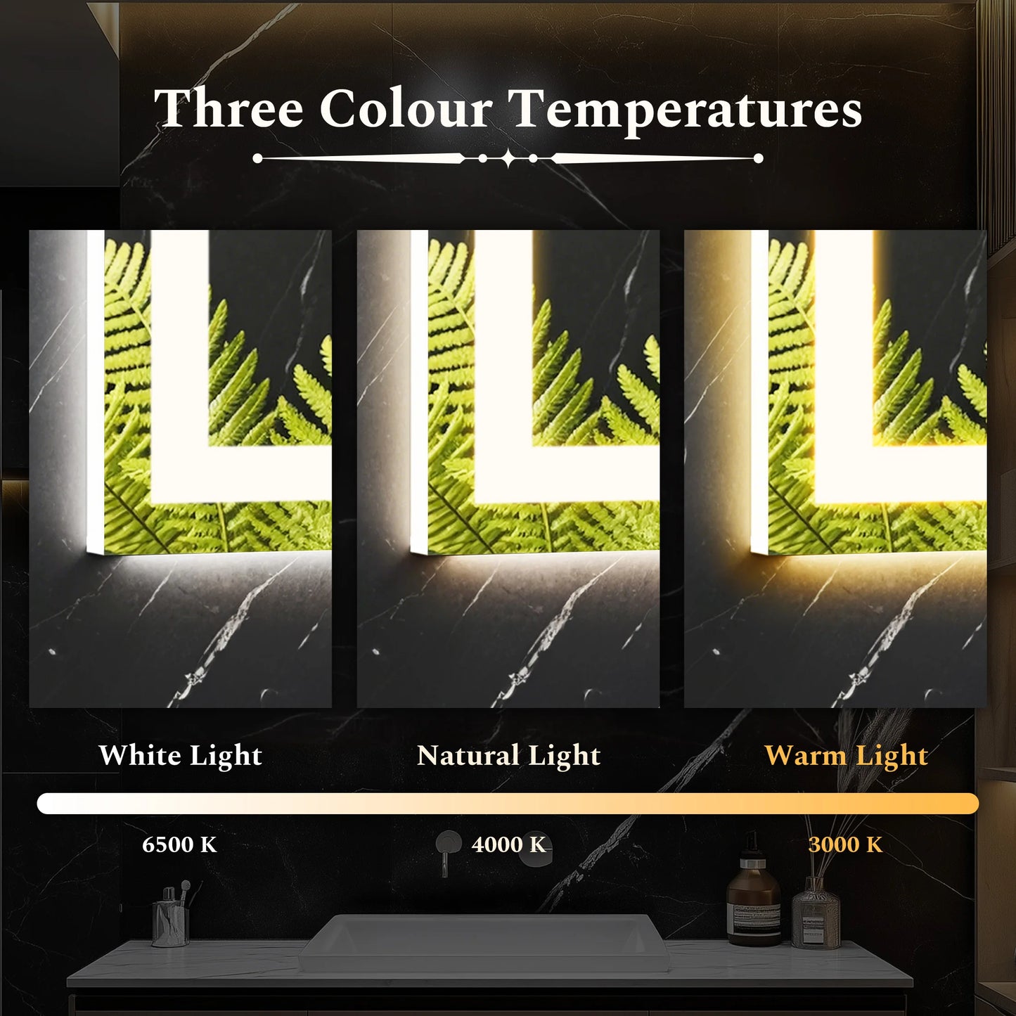 JHK LED Bathroom Vanity Mirror for Wall Memory Function