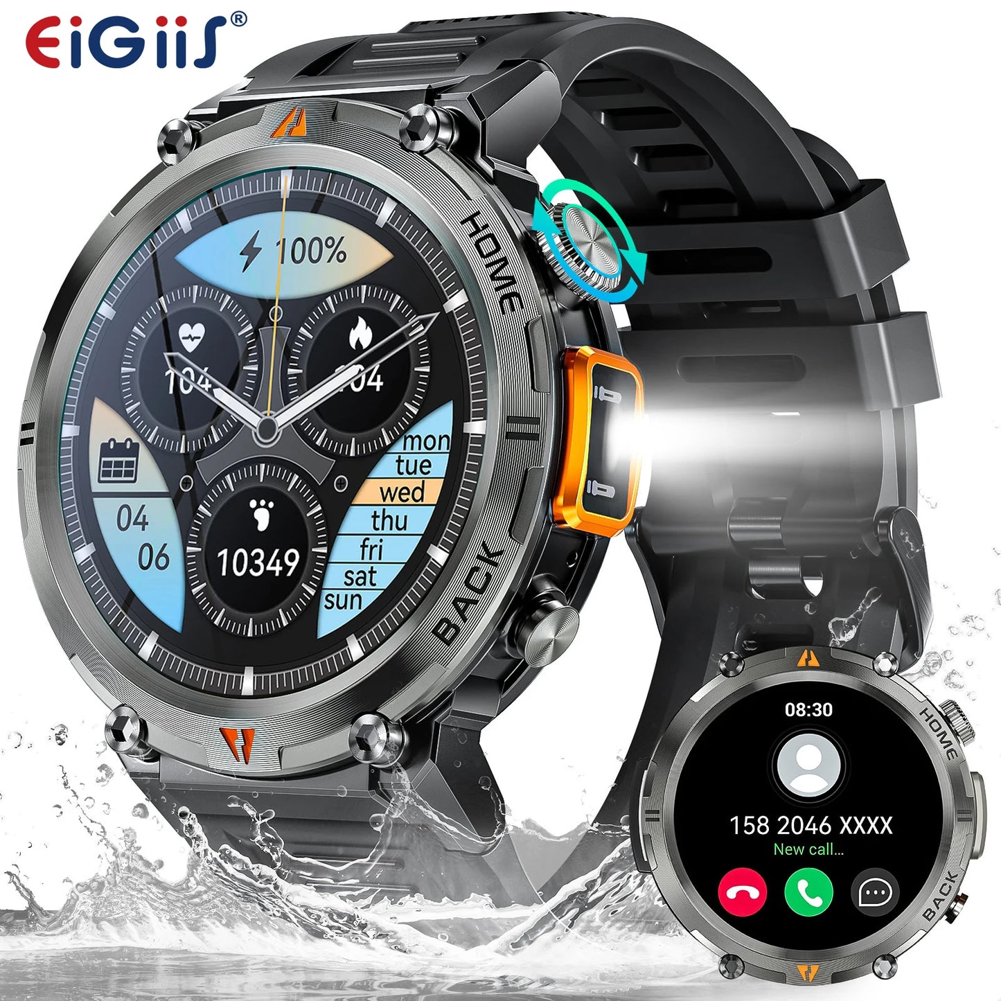 EIGIIS KE3 2025 New Bluetooth Call Smartwatch for Men Full Touch Screen