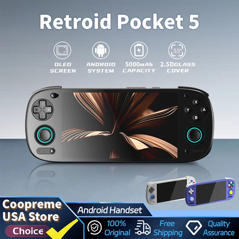 Retroid Pocket 5 Handheld Game Console 5.5'' AMOLED Screen