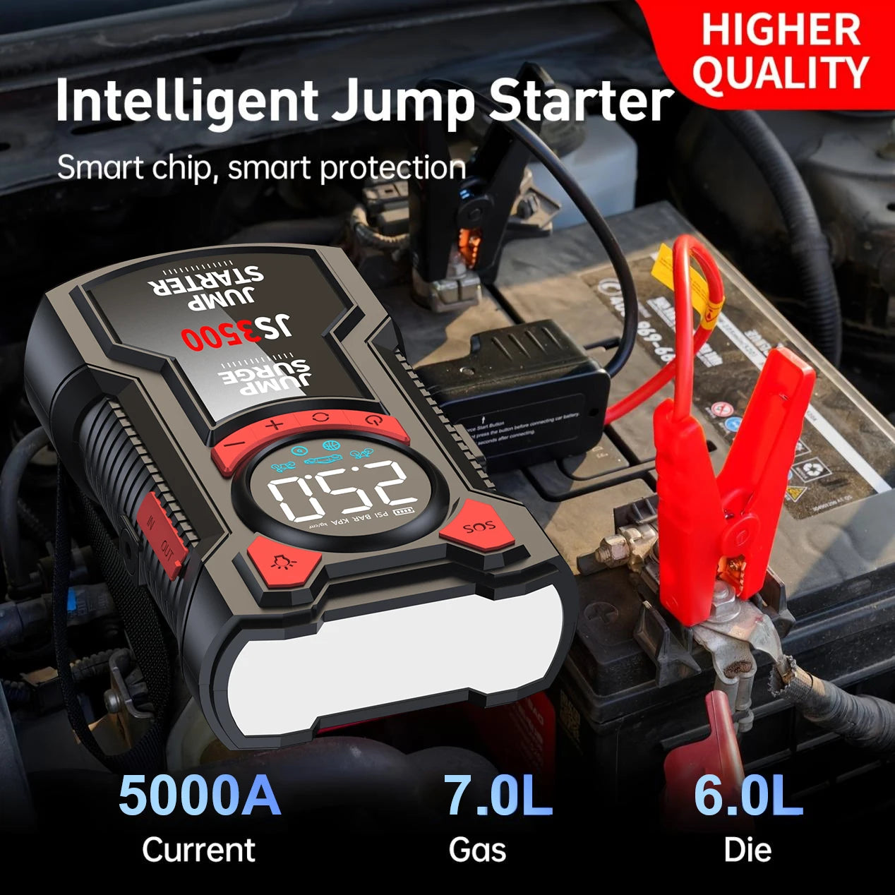 JS 3500 5-in-1 Multifunctional Air Pump Jump Starter